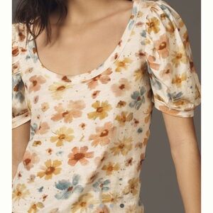 Brand new with tags! By Anthropologie puff sleeve scoop neck crop